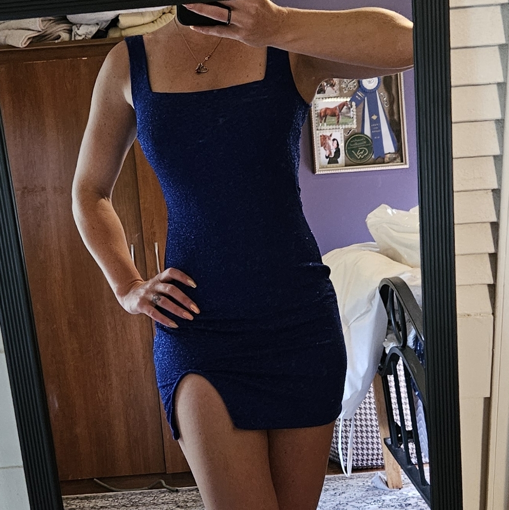 Sparkly blue bodycon dress